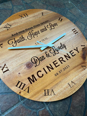 Full Engraved Wooden Clock