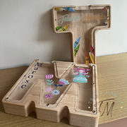 Wooden Letter Coin Bank