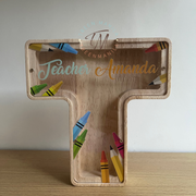 Wooden Letter Coin Bank