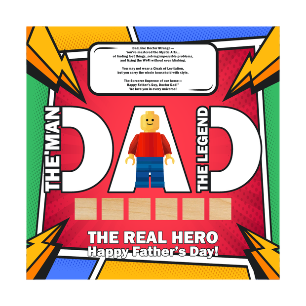 Father’s Day LEGO-Inspired Superhero Frame