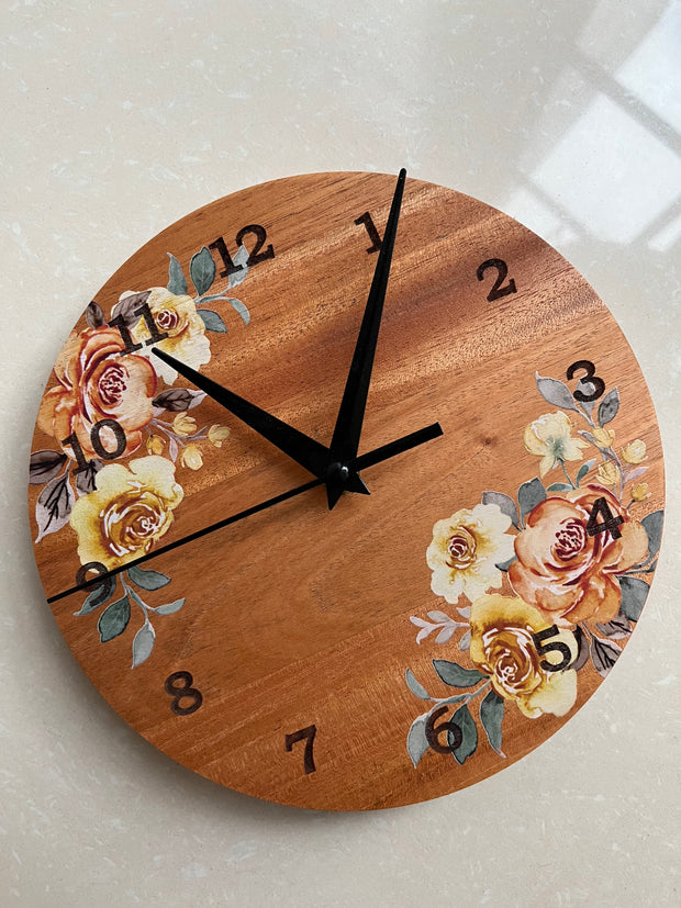 Painted Letters & Florals - Pallet Clock