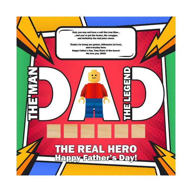 Father’s Day LEGO-Inspired Superhero Frame