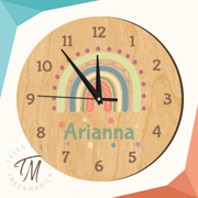 Kids Clock - Rainbow Boho Theme