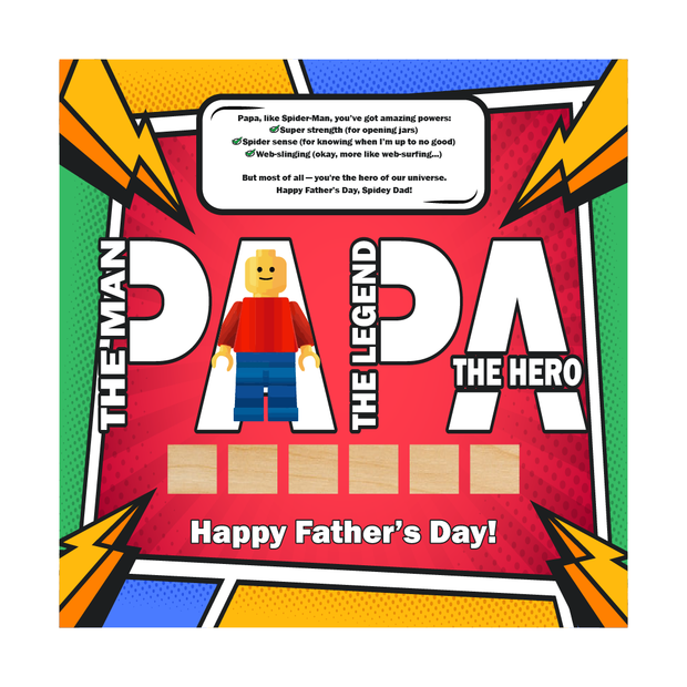 Father’s Day LEGO-Inspired Superhero Frame