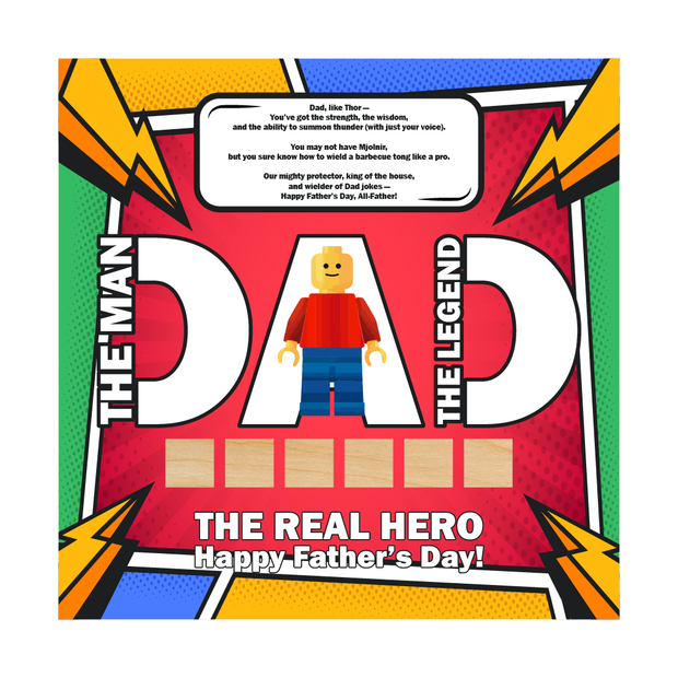 Father’s Day LEGO-Inspired Superhero Frame