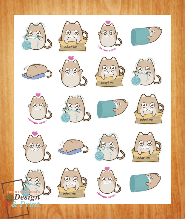D&P Cute Cat Sticker Collection