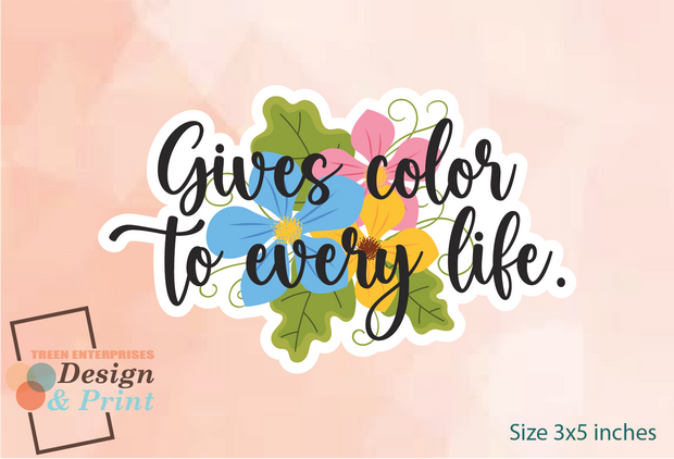 D&P Flower Quotes Sticker Set
