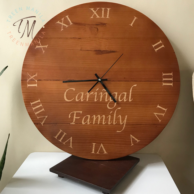 Full Engraved Wooden Clock