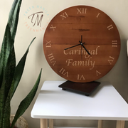 Full Engraved Wooden Clock