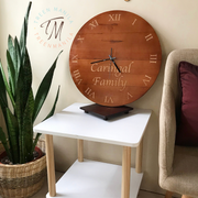 Full Engraved Wooden Clock