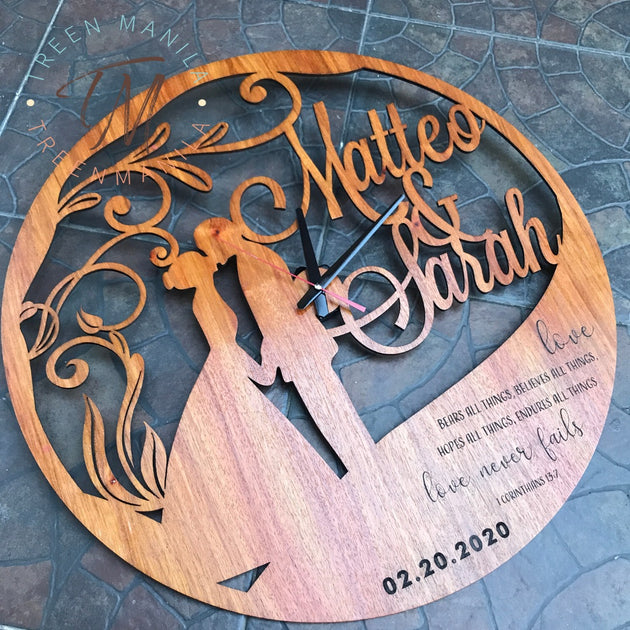 Personalized/Customized Wall Clock - Wood – Treen Manila