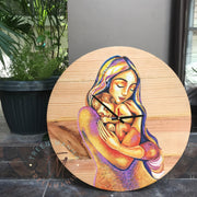 Mother & Child Wooden Clock