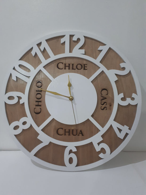 Number Cut Clock - Double Layer