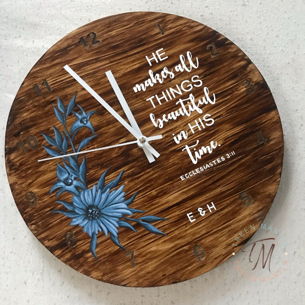 Painted Letters & Florals - Pallet Clock