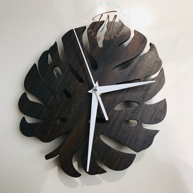 Monstera Wooden Clock