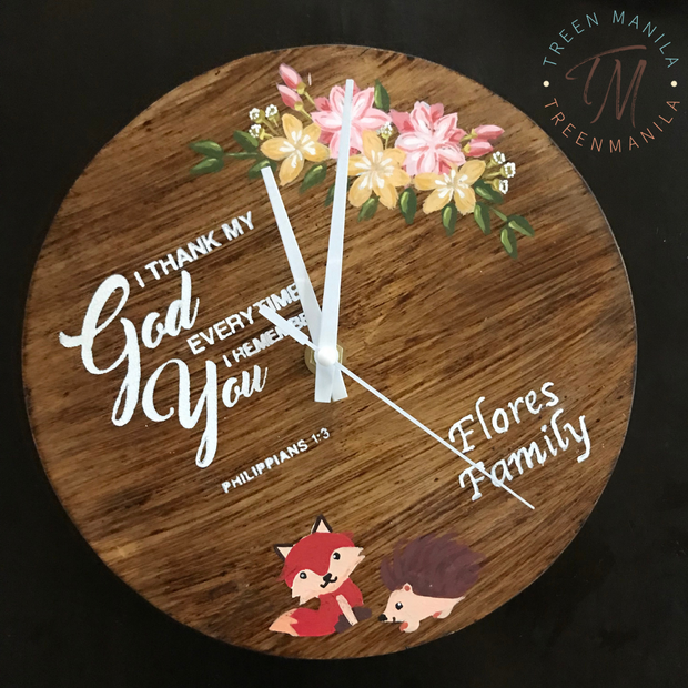 Painted Letters & Florals - Pallet Clock