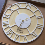 Roman Numeral Clock - Double layer Wood