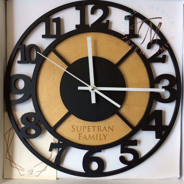 Roman Numeral Clock - Double layer Wood