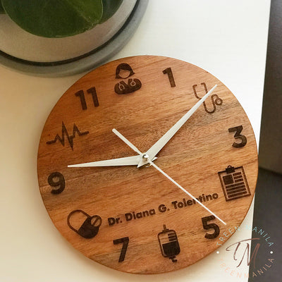 Full Engraved Wooden Clock