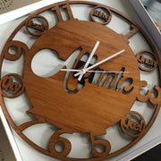 Ava Number Cut Clock - Wood