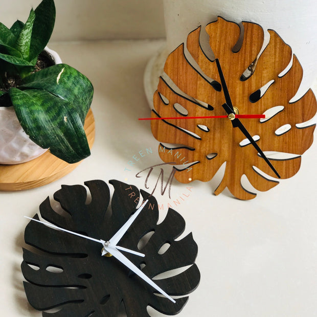 Monstera Wooden Clock