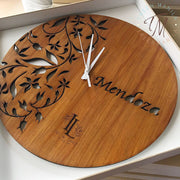 Eve Floral Clock - Wood