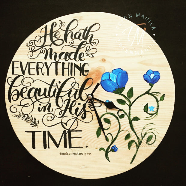 Painted Letters & Florals - Pallet Clock