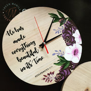 Painted Letters & Florals - Pallet Clock