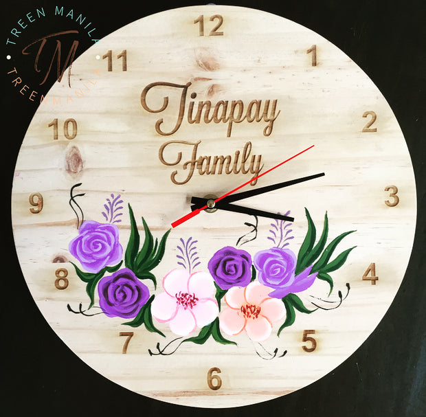 Painted Letters & Florals - Pallet Clock