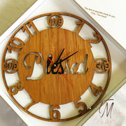 Ava Number Cut Clock - Wood