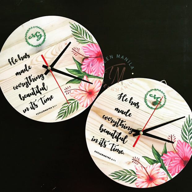 Painted Letters & Florals - Pallet Clock