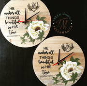 Painted Letters & Florals - Pallet Clock