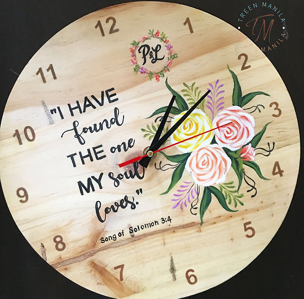 Painted Letters & Florals - Pallet Clock