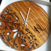 Eve Floral Clock - Wood