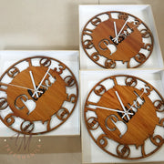 Ava Number Cut Clock - Wood