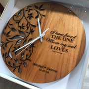 Eve Floral Clock - Wood