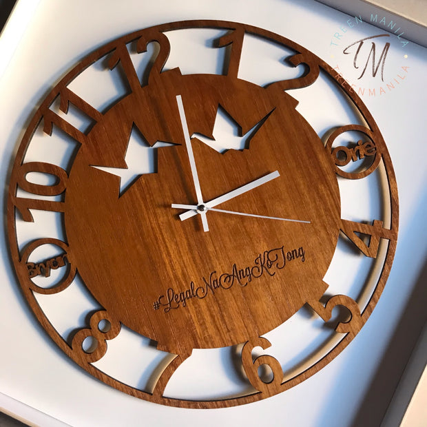 Ava Number Cut Clock - Wood