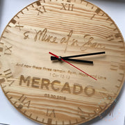 Full Engraved Wooden Clock