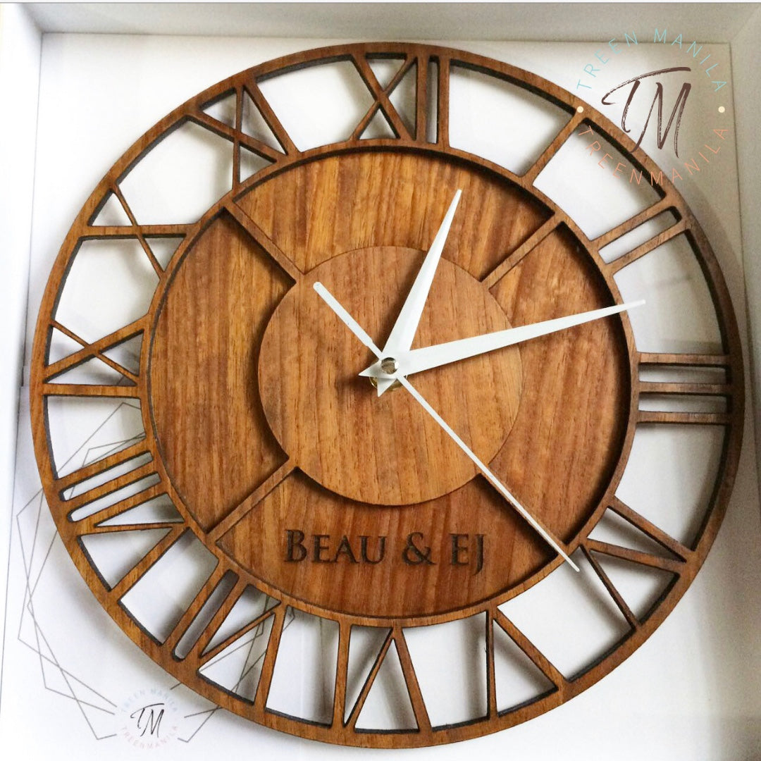 Roman Numeral Clock - Double layer Wood – Treen Manila