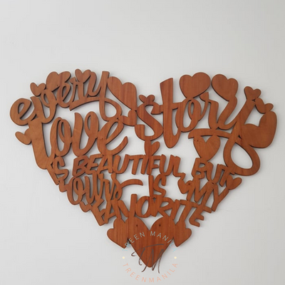 Love Story Quote - Heart Wall Decor