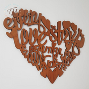 Love Story Quote - Heart Wall Decor