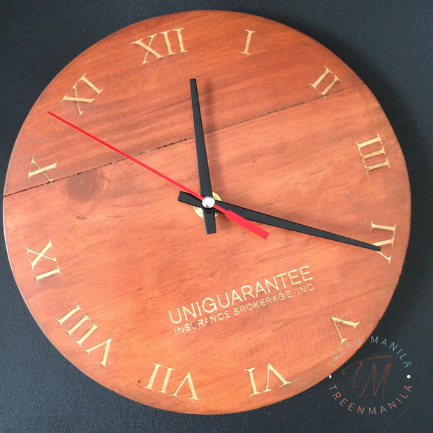 Full Engraved Wooden Clock